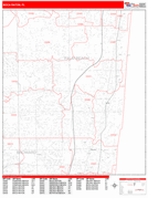 Boca Raton Digital Map Red Line Style